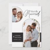 Verheiratete Hochzeit Schwarz-weiß Feiertagskarte (Vorderseite)