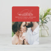 Verheiratete Hochzeitsankündigung Feiertagskarte (Stehend Vorderseite)