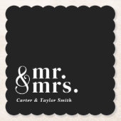 Verheiratete, individuell anpassbare Titel Hochzei Untersetzer (Vorderseite)