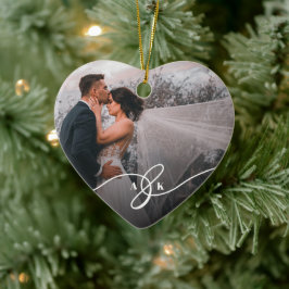 Verheiratete Mr. and Mrs. First Christmas Foto Keramik Ornament