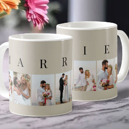 VERHEIRATETE, natürliche und schwarze 7-Bild-Colla Kaffeetasse