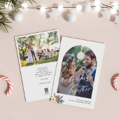 Verheiratete, schlichte 2 Fotos Hochzeit Feiertagskarte