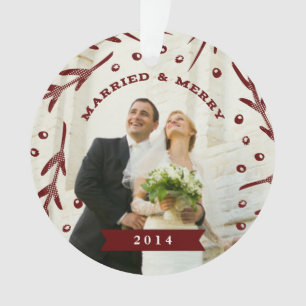 Verheiratete u. fröhliche Feiertags-Verzierung Ornament