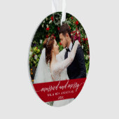 Verheiratete und frohe Hochzeitskalligrafie Rot Ornament (Vorderseite)