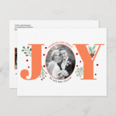 Verheiratete und frohe Korallen JOY Foto Weihnacht Postkarte (Vorne/Hinten)