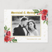 Verheiratete und frohe Winter Blume Weihnachten Fo Postkarte (Vorderseite)