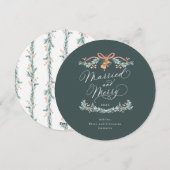 Verheiratete und fröhliche Erste Weihnachtskarte Feiertagskarte (Vorne/Hinten)