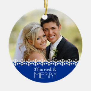Verheiratete und fröhliche Feiertags-Verzierung Keramik Ornament