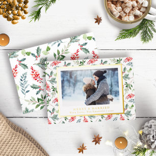 Verheiratete und fröhliche Folien-Weihnachtskarte Folien Feiertagskarte