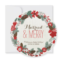 Verheiratete und fröhliche Foto-Karten für den Url