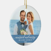 Verheiratete und fröhliche Hochzeitskalligrafie Li Keramik Ornament (Rechts)