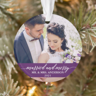 Verheiratete und fröhliche Kalligrafie Hochzeit Li Ornament