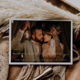 Verheiratete und fröhliche Minimalistische Weihnac Einladung