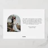 Verheiratete und fröhliche neuverheiratete Hochzei Folien Feiertagskarte (Rückseite)