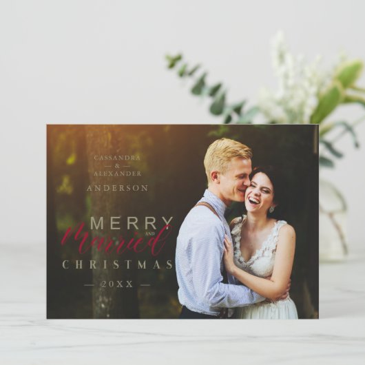 Verheiratete und fröhliche Neuvermählte Custom Fot (Stehend Vorderseite)