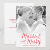 Verheiratete und fröhliche rote feiertagskarte (Vorne/Hinten)