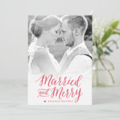 Verheiratete und fröhliche rote feiertagskarte (Stehend Vorderseite)