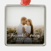 Verheiratete und fröhliche Weihnachten gemeinsam F Ornament Aus Metall (Vorne)