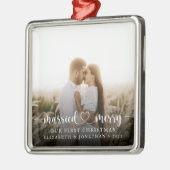 Verheiratete und fröhliche Weihnachten gemeinsam F Ornament Aus Metall (Links)