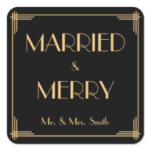 Verheiratete und fröhliche Weihnachtsaufkleber Art