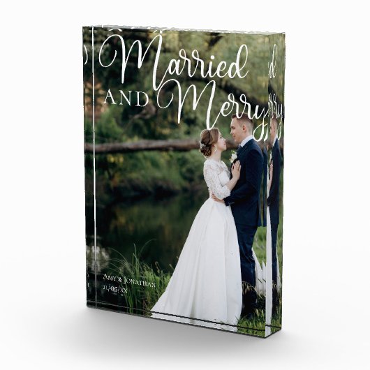 Verheiratete und fröhliche Weihnachtsfeier Fotoblock (Rechts)