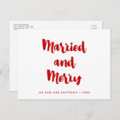 Verheiratete und fröhliche Weihnachtsfeier Postkarte (Vorne/Hinten)