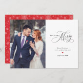 Verheiratete und fröhliche Weihnachtskarte Feiertagskarte (Vorne/Hinten)