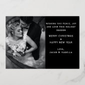 Verheiratete und fröhliche Weihnachtskarte Folien Feiertagskarte (Rückseite)