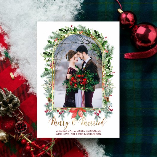 Verheiratete und fröhliche Weihnachtskarte für das Einladung