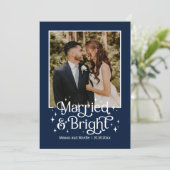 Verheiratete und helle Fotokarte Feiertagskarte (Stehend Vorderseite)