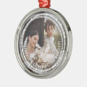 Verheiratete und helle Glitzern Foto Ornament Aus Metall (Links)