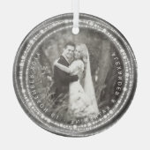 Verheiratete und helle Glitzern Unser 1. Weihnacht Ornament Aus Glas (Rückseite)