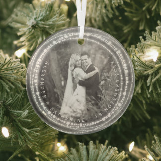 Verheiratete und helle Glitzern Unser 1. Weihnacht Ornament Aus Glas