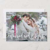 Verheiratete und helle handgeschriebene Hochzeit Feiertagskarte (Vorderseite)