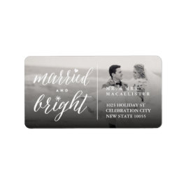 Verheiratete und helle Hochzeitsadresse des Fotos Adressaufkleber