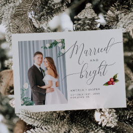 Verheiratete und helle Mistletoe Foto Ferienkarte Feiertagskarte