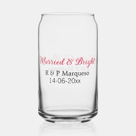 Verheiratete und helle Paarnamen Hochzeitsdatum hi Dosenglas (Vorderseite)