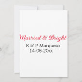 Verheiratete und helle Paarnamen Hochzeitsdatum hi Einladung (Rückseite)