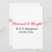 Verheiratete und helle Paarnamen Hochzeitsdatum hi Einladung (Vorne/Hinten)