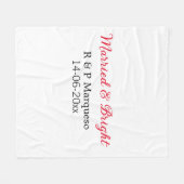 Verheiratete und helle Paarnamen Hochzeitsdatum hi Fleecedecke (Vorderseite (Horizontal))