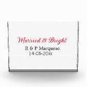 Verheiratete und helle Paarnamen Hochzeitsdatum hi Fotoblock (Vorderseite)
