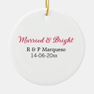 Verheiratete und helle Paarnamen Hochzeitsdatum hi Keramik Ornament