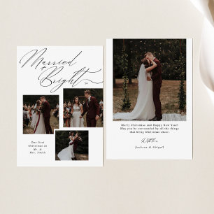 Verheiratete und helle Script Typografie Weihnacht Feiertagskarte