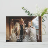 Verheiratete und helle Vintage Hochzeit Feiertagskarte (Stehend Vorderseite)