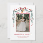 Verheiratete und helle Weihnachtsfotokarte Feiertagskarte (Vorderseite)