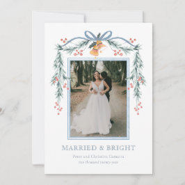 Verheiratete und helle Weihnachtsfotokarte Feiertagskarte