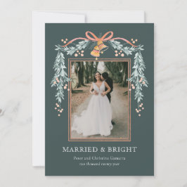 Verheiratete und helle Weihnachtsfotokarte Feiertagskarte