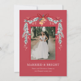 Verheiratete und helle Weihnachtsfotokarte Feiertagskarte