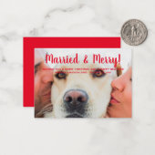 Verheiratete und leicht rote Foto Weihnachten Mitteilungskarte (Vorderseite/Rückseite Beispiel)