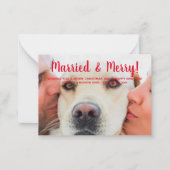 Verheiratete und leicht rote Foto Weihnachten Mitteilungskarte (Vorderseite)